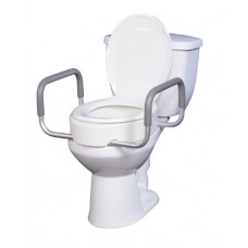 Elevated Toilet Seat w/Arms For Elongated Toilets T/F