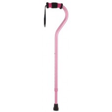Standard Offset Walking Cane Adjustable Aluminum Pink