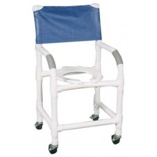 Shower Chair PVC w/Soft Seat Sldng Ftrst & Double Drop Arms