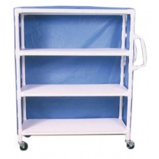 PVC Supply Cart w/ Ergonomic Handles- wt cap: 125lbs./Shelf