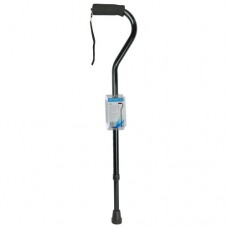 Cane  Soft Foam Offset Handle  Blue Jay  Black with Strap