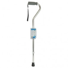 Cane  Soft Foam Offset Handle  Blue Jay  Silver with Strap