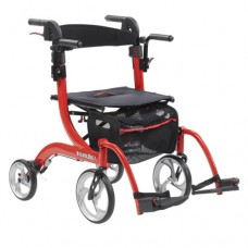 Nitro Duet Rollator  Red Transport Wheelchair  Red
