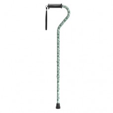 Offset Cane with Gel Grip Green Leaves