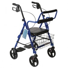 Combination Burgundy Rollator & Transport Wheelchair