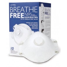 N95 Respirator Mask w/Valve Breathe+AC0-Free  Bx/10