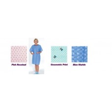 Tie-Back Adult Gown Geometric Print