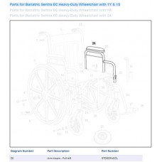 Wheelchair Arm w/Padding Full Length  Left
