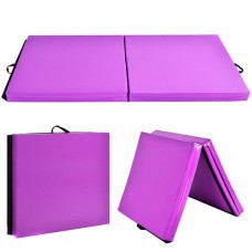 6 x 2 Feet Gymnastic Mat with Carrying Handles for Yoga-Purple - Color: Purple