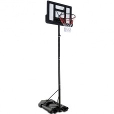 Height Adjustable Portable Shatterproof Backboard Basketball Hoop with 2 Nets - Color: Black