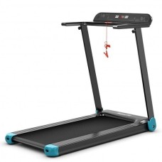 Folding Electric Compact Walking Treadmill with APP Control Speaker-Blue - Color: Blue - Size: 0.5-1.75 HP