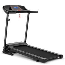 1.0 HP Foldable Treadmill Electric Support Mobile Power - Color: Black - Size: 0.5-1.75 HP