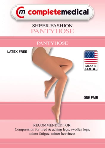 Ladies' Sheer Moderate Medium 15-20mmHg Panty Hose Black